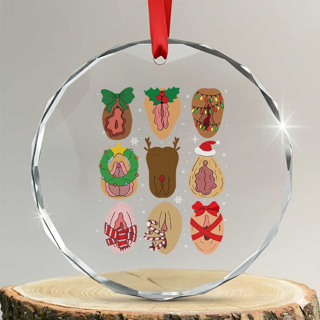 Funny Naughty Christmas Dirty Xmas Adult Humor Crystal Glass Ornament - Wonder Print Shop
