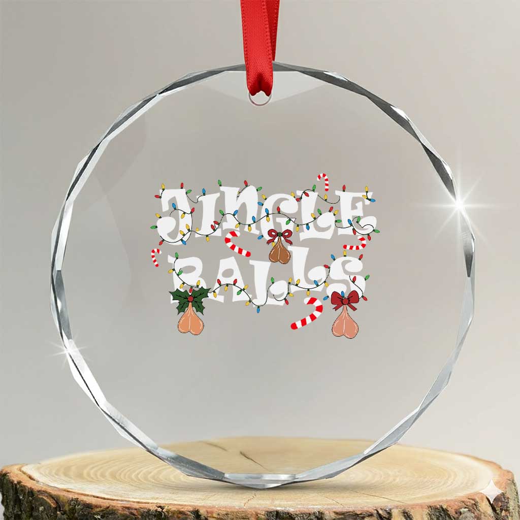 Funny Naughty Christmas Jingle Balls Crystal Glass Ornament Santa Xmas Jingle Bells Adult Joke - Wonder Print Shop