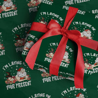 Funny Naughty Christmas Santa Wrapping Paper Roll I'm Laying On Your Present - Wonder Print Shop