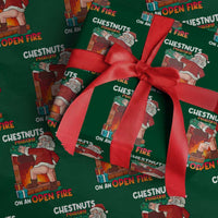 Funny Naughty Santa Wrapping Paper Roll Chestnuts Roasting On An Open Fire Dirty Food Pun Xmas Joke