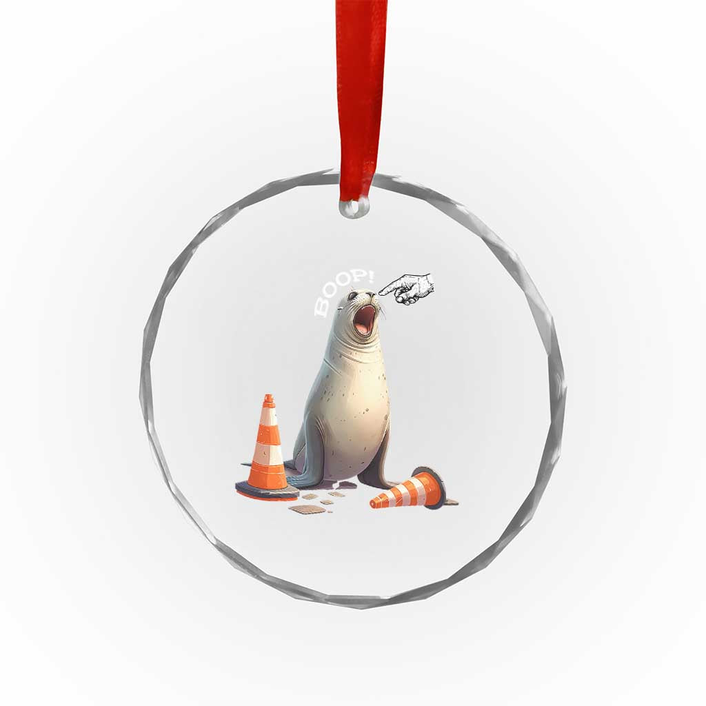 Funny Neil The Seal Boop Crystal Glass Ornament Viral Cute Seal Lover Gift