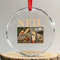 Funny Neil The Seal Crystal Glass Ornament Viral Ocean Animal Meme Graphic