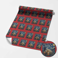Funny Neil The Seal Starry Night Wrapping Paper Roll Van Gogh Art for Tasmania Seal Lovers