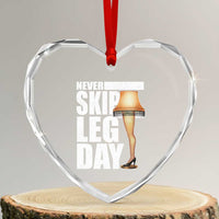 Funny Never Skip Leg Day Christmas Movie Heart Crystal Glass Ornament Italian Leg Lamp - Wonder Print Shop