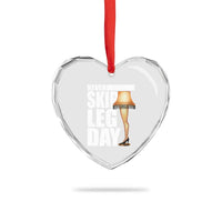 Funny Never Skip Leg Day Christmas Movie Heart Crystal Glass Ornament Italian Leg Lamp - Wonder Print Shop