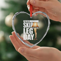 Funny Never Skip Leg Day Christmas Movie Heart Crystal Glass Ornament Italian Leg Lamp - Wonder Print Shop