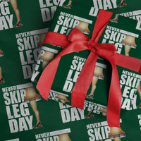 Funny Never Skip Leg Day Christmas Movie Wrapping Paper Roll Italian Leg Lamp - Wonder Print Shop