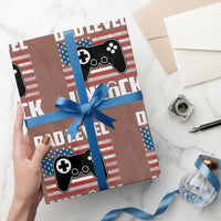 Funny New Dad Wrapping Paper Roll First Fathers Day Dad Level Unlocked Gaming Gamer - Wonder Print Shop