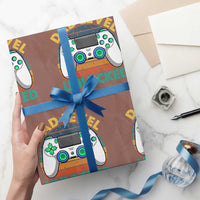 Funny New Dad Wrapping Paper Roll Retro Dad Level Unlocked Gaming Gamer - Wonder Print Shop