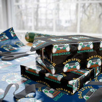 Funny New Dad Wrapping Paper Roll Retro Dad Level Unlocked Gaming Gamer - Wonder Print Shop