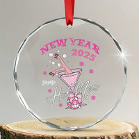 Funny New Year 2025 Same Hot Mess Crystal Glass Ornament New Year's Eve Party Coquette Champagne Glass TS11