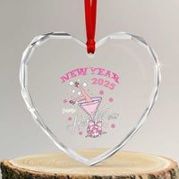 Funny New Year 2025 Same Hot Mess Heart Crystal Glass Ornament New Year's Eve Party Coquette Champagne Glass - Wonder Print Shop