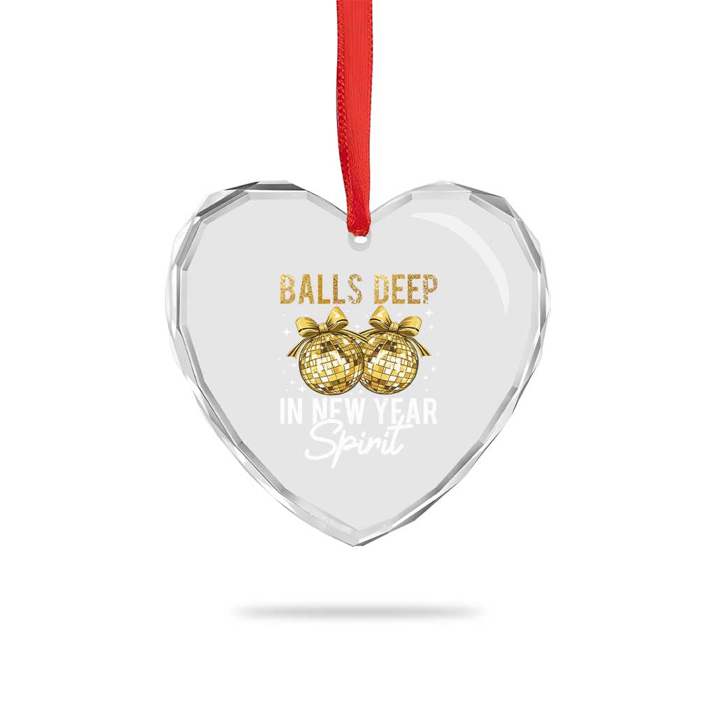 Funny New Year Disco Ball Heart Crystal Glass Ornament Balls Deep In New Year Spirit - Wonder Print Shop