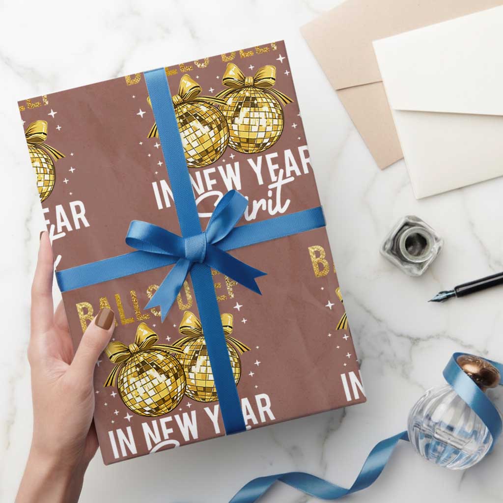 Funny New Year Disco Ball Wrapping Paper Roll Balls Deep In New Year Spirit - Wonder Print Shop