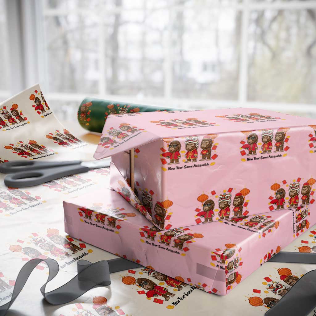 Funny New Year Same Assquatch Wrapping Paper Roll Bigfoot Lover - Wonder Print Shop