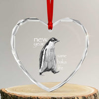 Funny New Year Same Baka Life Sarcastic Penguin Heart Crystal Glass Ornament Otaku Humor Core Cringe Meme - Wonder Print Shop