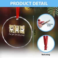Funny New Year Same Silly Goose Crystal Glass Ornament New Year Eve Goose Squad Faux Glitter - Wonder Print Shop