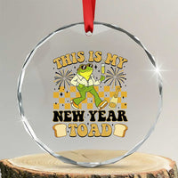 Funny New Years Eve Crystal Glass Ornament This Is My New Year Toad Frog Pun - Wonder Print Shop