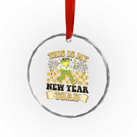 Funny New Years Eve Crystal Glass Ornament This Is My New Year Toad Frog Pun - Wonder Print Shop