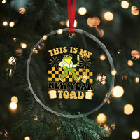 Funny New Years Eve Crystal Glass Ornament This Is My New Year Toad Frog Pun - Wonder Print Shop
