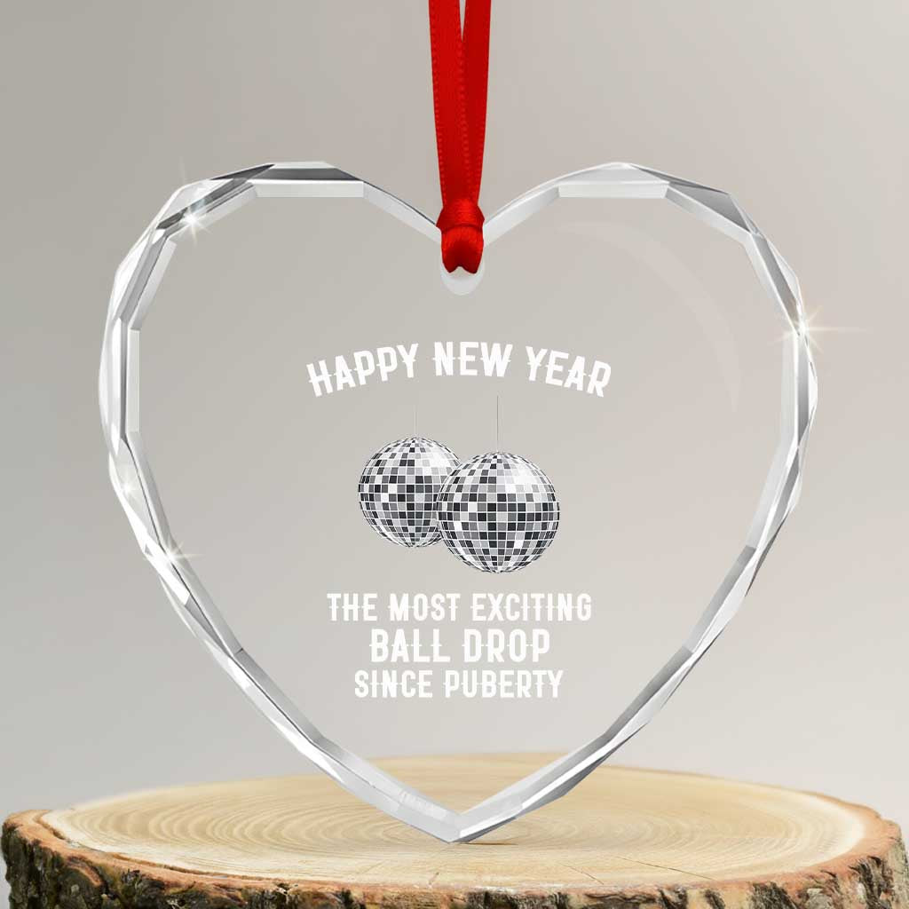 Funny New Years Eve Heart Crystal Glass Ornament Ball Drop Rude Adult Humor - Wonder Print Shop