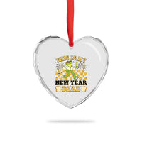 Funny New Years Eve Heart Crystal Glass Ornament This Is My New Year Toad Frog Pun - Wonder Print Shop