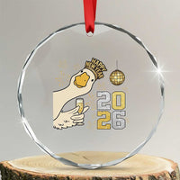 Funny New Years Eve Silly Goose 2026 Crystal Glass Ornament New Year Party - Wonder Print Shop