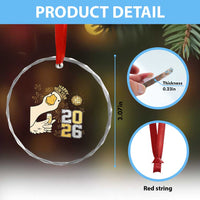 Funny New Years Eve Silly Goose 2026 Crystal Glass Ornament New Year Party - Wonder Print Shop