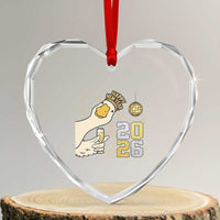 Funny New Years Eve Silly Goose 2026 Heart Crystal Glass Ornament New Year Party - Wonder Print Shop