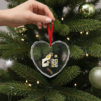 Funny New Years Eve Silly Goose 2026 Heart Crystal Glass Ornament New Year Party - Wonder Print Shop