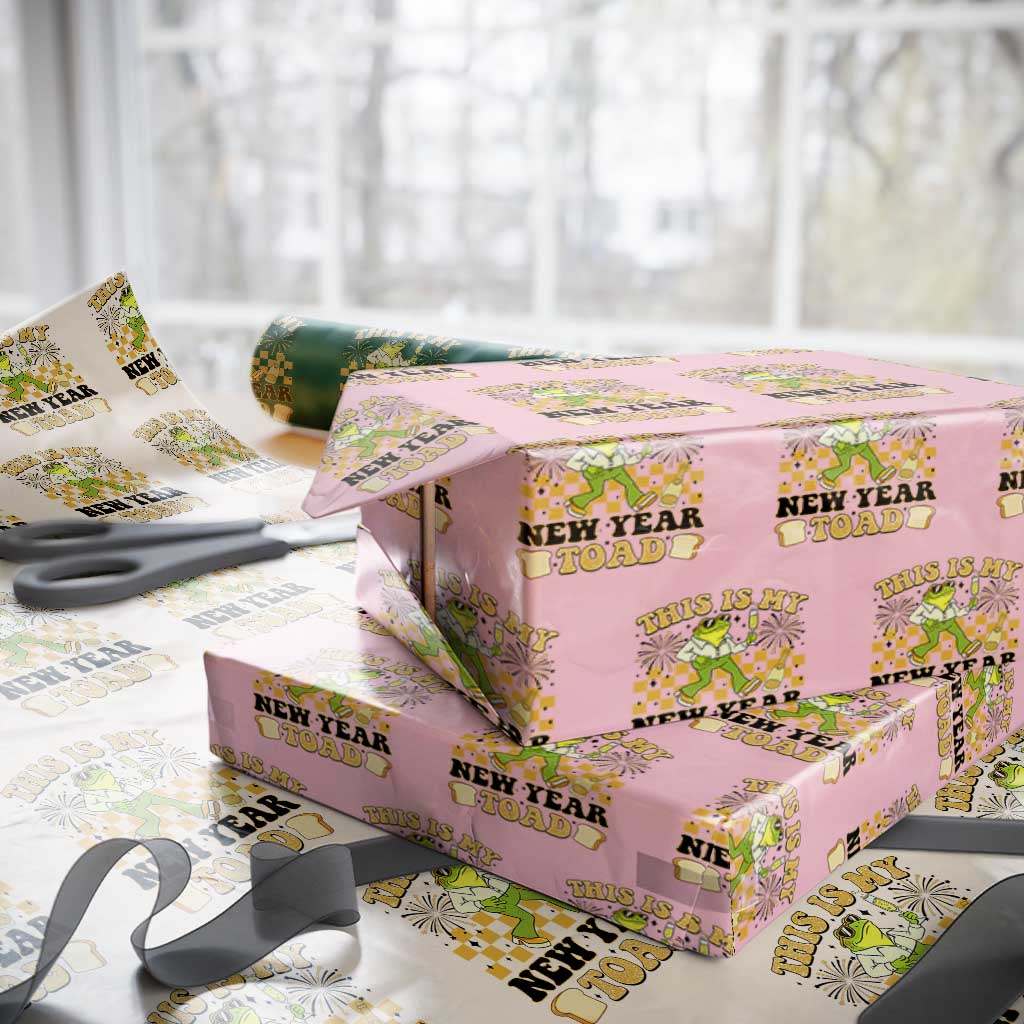 Funny New Years Eve Wrapping Paper Roll This Is My New Year Toad Frog Pun - Wonder Print Shop