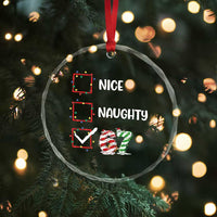 Funny Nice Naughty 67 Crystal Glass Ornament Christmas Six Seven Meme Brainrot - Wonder Print Shop