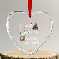Funny Nice Naughty Insufficient Evidence Heart Crystal Glass Ornament Xmas Tree Candy Cane - Wonder Print Shop
