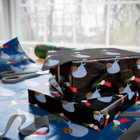 Funny NICU Labor Delivery Nurse Christmas Santa Black Baby Wrapping Paper Roll - Wonder Print Shop