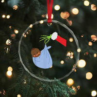 Funny NICU Labor Delivery Nurse Xmas Santa Black Baby Crystal Glass Ornament - Wonder Print Shop