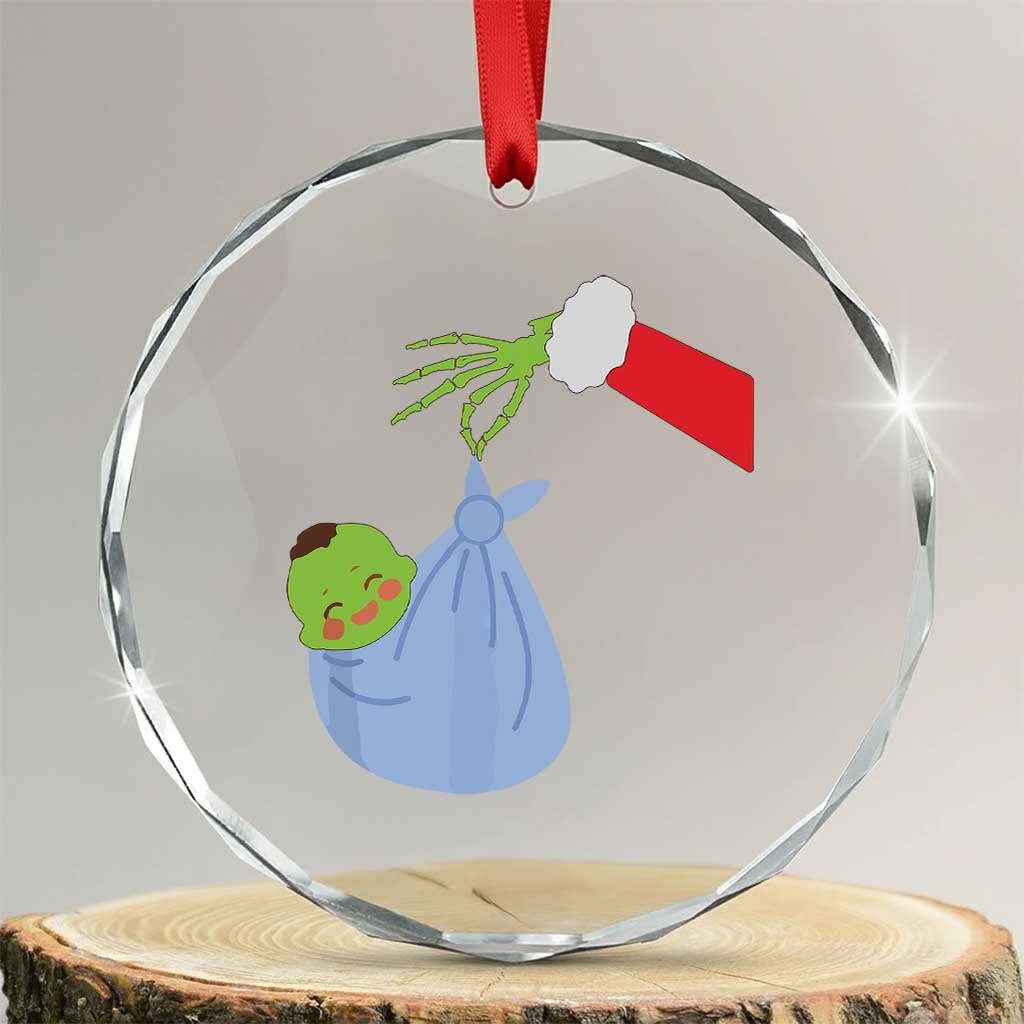 Funny NICU Labor Delivery Nurse Xmas Santa Green Baby Crystal Glass Ornament - Wonder Print Shop