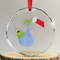 Funny NICU Labor Delivery Nurse Xmas Santa Green Baby Crystal Glass Ornament - Wonder Print Shop