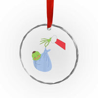 Funny NICU Labor Delivery Nurse Xmas Santa Green Baby Crystal Glass Ornament - Wonder Print Shop