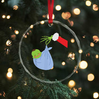 Funny NICU Labor Delivery Nurse Xmas Santa Green Baby Crystal Glass Ornament - Wonder Print Shop