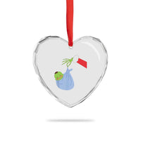 Funny NICU Labor Delivery Nurse Xmas Santa Green Baby Heart Crystal Glass Ornament - Wonder Print Shop