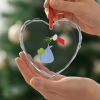 Funny NICU Labor Delivery Nurse Xmas Santa Green Baby Heart Crystal Glass Ornament - Wonder Print Shop