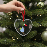 Funny NICU Labor Delivery Nurse Xmas Santa Green Baby Heart Crystal Glass Ornament - Wonder Print Shop