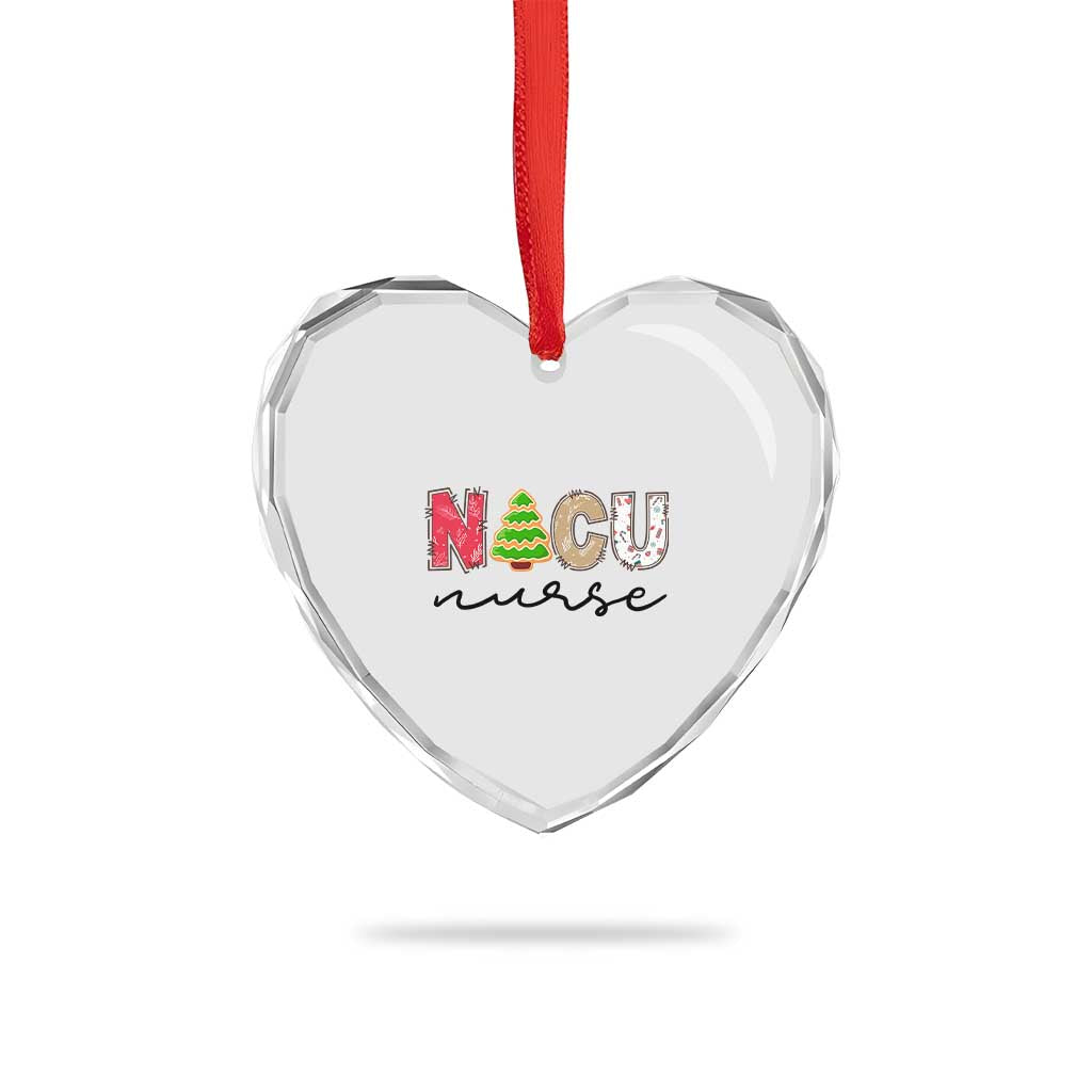 Funny NICU Labor Delivery Nurse Xmas Xmas Tree Heart Crystal Glass Ornament - Wonder Print Shop