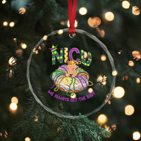 Funny NICU Nurse Mardi Gras Crystal Glass Ornament We Always Get The Baby King Cake