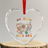 Funny NICU Nurse Xmas Heart Crystal Glass Ornament Professional Baby Wrapper - Wonder Print Shop