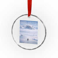 Funny Nihilist Penguin But Why Meme Crystal Glass Ornament Existential Arctic Scene Icy Wilderness Quiet Thinkers