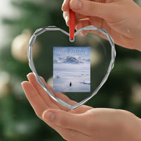 Funny Nihilist Penguin But Why Meme Heart Crystal Glass Ornament Existential Arctic Scene Icy Wilderness Quiet Thinkers
