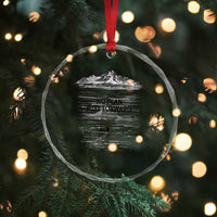 Funny Nihilist Penguin Hiking Crystal Glass Ornament No Plan Just Forward