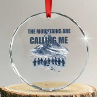 Funny Nihilist Penguin Hiking Crystal Glass Ornament The Mountains Are Calling Me