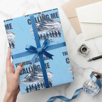 Funny Nihilist Penguin Hiking Wrapping Paper Roll The Mountains Are Calling Me